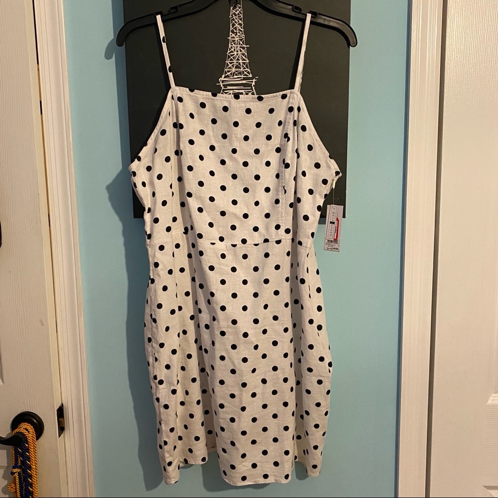 White Black Polka Dot Dress